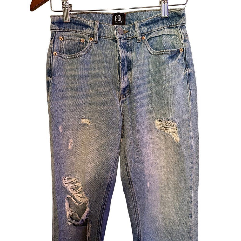 BDG Urban Outfitters Slim Straight Classic Distressed Hidden Button Fly Jeans 26 - Picture 3 of 13